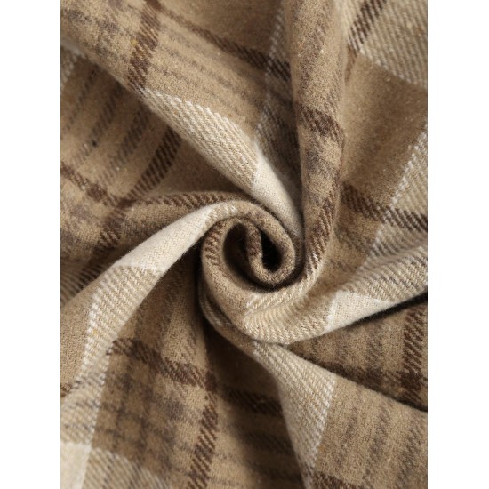 Women's Daily Plaid Loose Detachable Hooded Cargo Pockets Wool Blend Shirt Jacket Shacket Women's Daily Plaid Loose Detachable Hooded Cargo Pockets Wool Blend Shirt Jacket Shacket