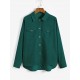 High Low Flap Details Corduroy Shacket High Low Flap Details Corduroy Shacket