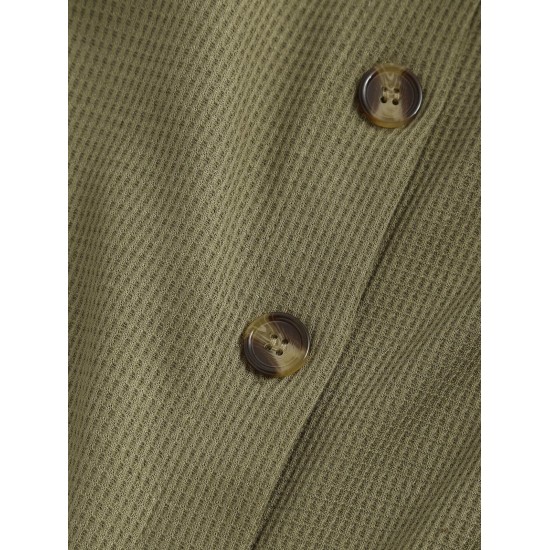 Drop Shoulder Waffle Pocket Shacket Drop Shoulder Waffle Pocket Shacket