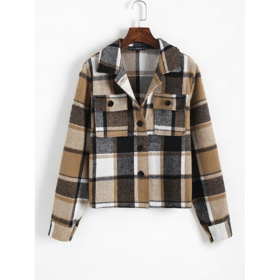 Plaid Check Flap Pocket Shacket Plaid Check Flap Pocket Shacket