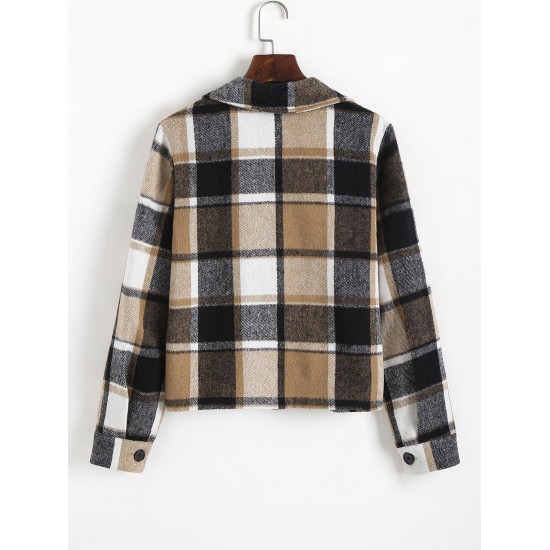 Plaid Check Flap Pocket Shacket Plaid Check Flap Pocket Shacket