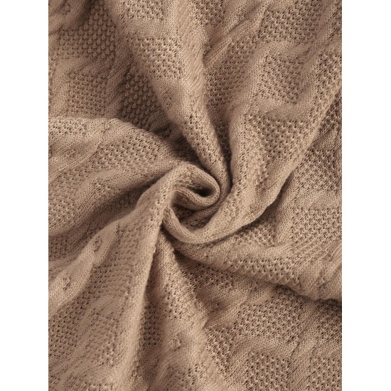 Women's Daily Cable Knit Drop Shoulder Button Up Pocket High Low Longline Shacket Women's Daily Cable Knit Drop Shoulder Button Up Pocket High Low Longline Shacket