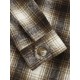 Women's Turn Down Collar Pocket Design Plaid Print Single-breasted Woolen Crop Jacket Women's Turn Down Collar Pocket Design Plaid Print Single-breasted Woolen Crop Jacket
