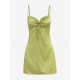 Cami Silky Satin Tie Front Mini Dress Cami Silky Satin Tie Front Mini Dress
