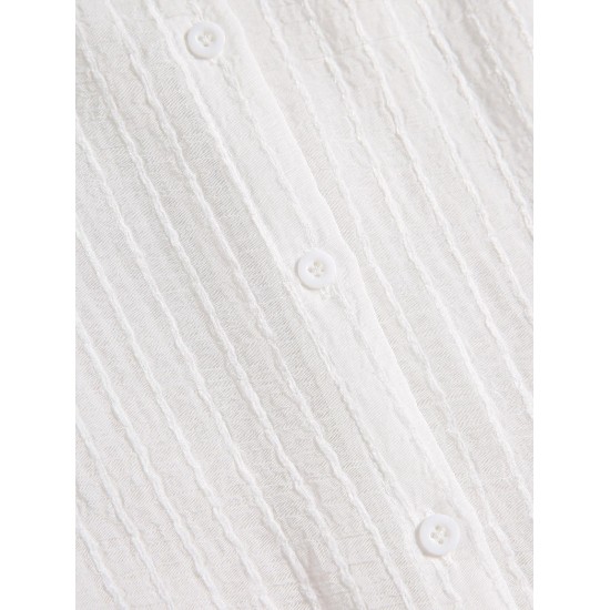 Women's Beach Vacation Bikini Cover Ups Striped Semi-sheer Button Up Raglan Long Roll Tab Sleeve Slit Side Belted Mini Shirt Dress Women's Beach Vacation Bikini Cover Ups Striped Semi-sheer Button Up Raglan Long Roll Tab Sleeve Slit Side Belted Mini Shirt Dress