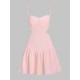 Lace Up Cut Out Crochet Insert Flounce Hem Mini Dress Lace Up Cut Out Crochet Insert Flounce Hem Mini Dress