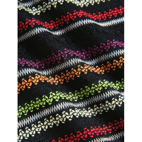 Open Back Halter Colorful Stripes Knit Slinky Mini Dress Open Back Halter Colorful Stripes Knit Slinky Mini Dress