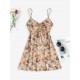 Ethnic Flower Paisley Print Cinched Mini Dress Ethnic Flower Paisley Print Cinched Mini Dress
