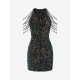 Sequined Chain Beads Bodycon Party Vegas Dress Sequined Chain Beads Bodycon Party Vegas Dress