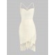 Crochet Semi Sheer Tassel Criss Cross Tulip Hem Vegas Dress Crochet Semi Sheer Tassel Criss Cross Tulip Hem Vegas Dress