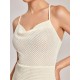 Crochet Semi Sheer Tassel Criss Cross Tulip Hem Vegas Dress Crochet Semi Sheer Tassel Criss Cross Tulip Hem Vegas Dress