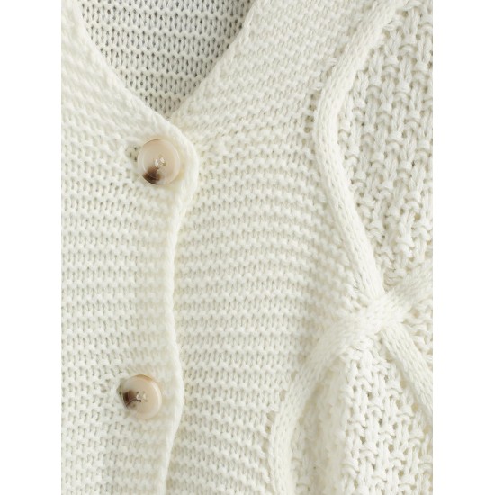 Button Up Solid Textured Knit Cardigan Button Up Solid Textured Knit Cardigan
