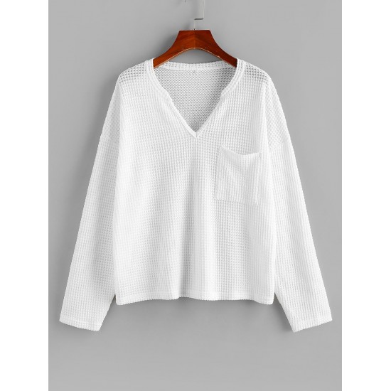 Drop Shoulder Chest Pocket Slouchy Knitwear Drop Shoulder Chest Pocket Slouchy Knitwear
