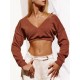 Loose V Neck Cropped Knitwear Loose V Neck Cropped Knitwear