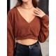 Loose V Neck Cropped Knitwear Loose V Neck Cropped Knitwear