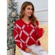 Slouchy Christmas Geo Graphic Sweater Slouchy Christmas Geo Graphic Sweater
