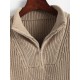 Women's Daily Solid Color Mock Neck Quarter Zip Pollover Short Jumper Sweater Women's Daily Solid Color Mock Neck Quarter Zip Pollover Short Jumper Sweater