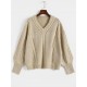 Cable Pointelle Knit Drop Shoulder Sweater Cable Pointelle Knit Drop Shoulder Sweater