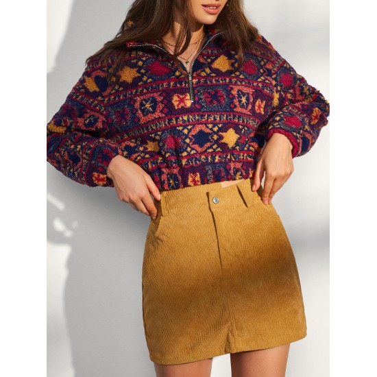 Christmas Snowflake Tribal Half Zip Teddy Sweatshirt Christmas Snowflake Tribal Half Zip Teddy Sweatshirt
