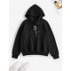 Drop Shoulder Rose Print Thermal Lined Hoodie Drop Shoulder Rose Print Thermal Lined Hoodie