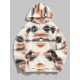 Women's Ethnic Style Aztec Tribal Geo Printed Quarter Zip Drawstring Fluffy Fuzzy Textured Kangaroo Pocket Loose Pullover Hoodie Women's Ethnic Style Aztec Tribal Geo Printed Quarter Zip Drawstring Fluffy Fuzzy Textured Kangaroo Pocket Loose Pullover Hoodie