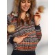 Tribal Ethnic Aztec Printed Faux Shearling Collar Quarter Zip Sweatshirt Tribal Ethnic Aztec Printed Faux Shearling Collar Quarter Zip Sweatshirt