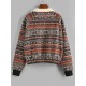 Tribal Ethnic Aztec Printed Faux Shearling Collar Quarter Zip Sweatshirt Tribal Ethnic Aztec Printed Faux Shearling Collar Quarter Zip Sweatshirt