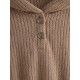 Women's Drawstring Hem Drop Shoulder Daily Solid Color Fluffy Fuzzy Textured Half Buttoned Hoodie Women's Drawstring Hem Drop Shoulder Daily Solid Color Fluffy Fuzzy Textured Half Buttoned Hoodie