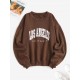 Flocking Lined Los Angeles Print Drop Shoulder Sweatshirt Flocking Lined Los Angeles Print Drop Shoulder Sweatshirt