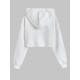 Women's Casual Athleisure Style Solid Color Jacquard Textured Drawstring Drop Shoulder Shrug Style Crop Hoodie Women's Casual Athleisure Style Solid Color Jacquard Textured Drawstring Drop Shoulder Shrug Style Crop Hoodie