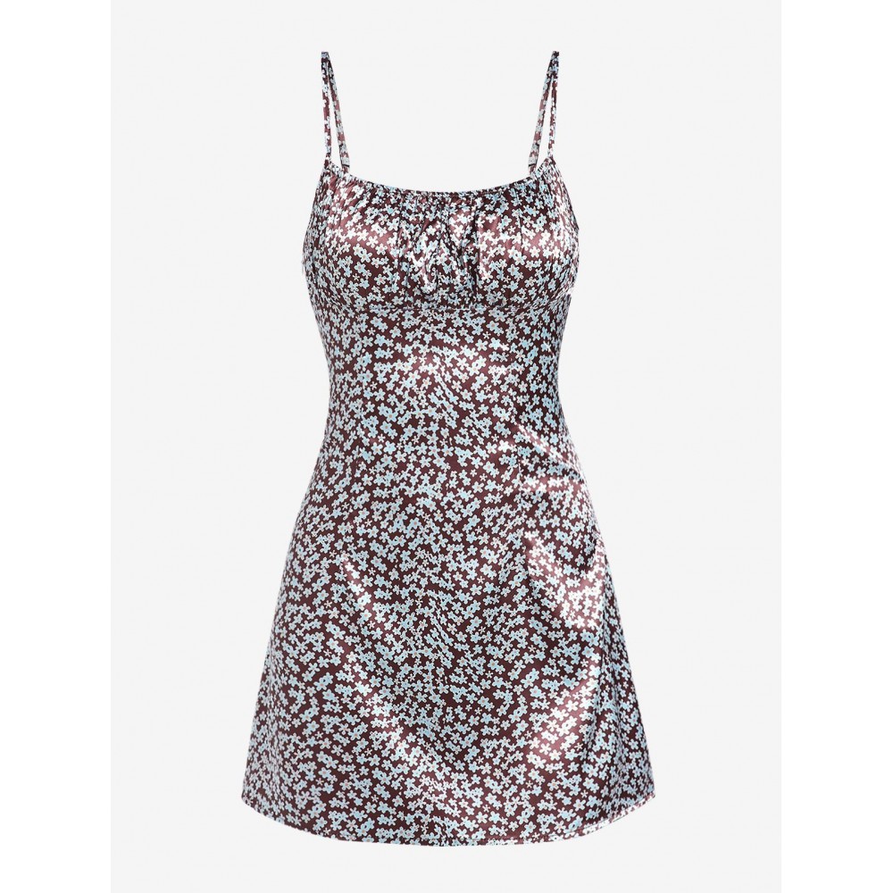 Cami Tiny Floral Ruched Front Mini Dress Cami Tiny Floral Ruched Front Mini Dress